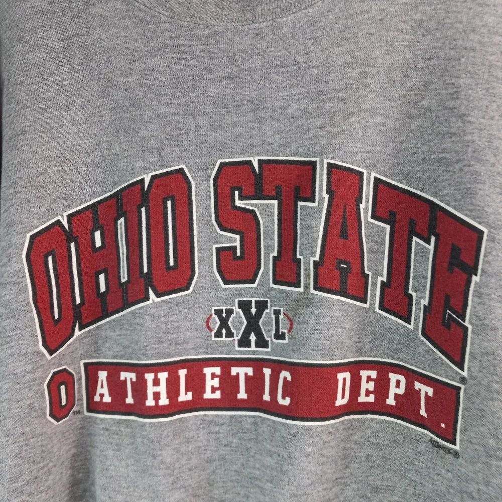 Ohio State Athletic Dept XL Mens Pullover Crew Neck Sweatshirt Red N Gray - Picture 2 of 6
